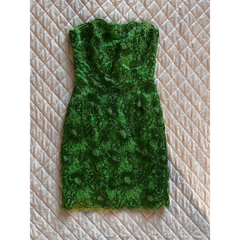 RUNWAY 1992 - Vintage Lime Green dress size M Michael Kors - Picture 7 of 9